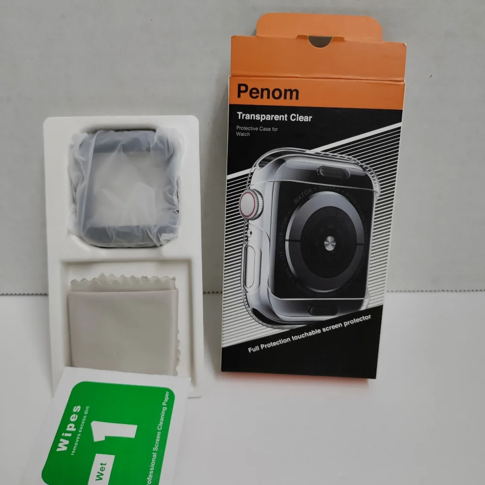 Penom Transparent Clear Protective Case for Watch MK7-44mm Black.Condition is N